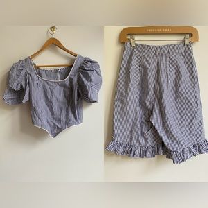 Batsheva drindl top and ruffle shorts size 2
